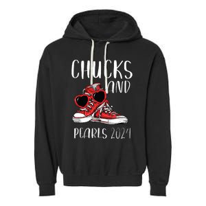 Chucks And Pearls Im With Her Kamala 2024 Garment-Dyed Fleece Hoodie