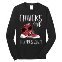 Chucks And Pearls Im With Her Kamala 2024 Long Sleeve Shirt