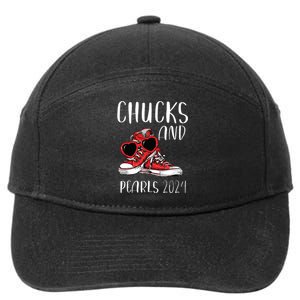 Chucks And Pearls Im With Her Kamala 2024 7-Panel Snapback Hat