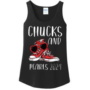 Chucks And Pearls Im With Her Kamala 2024 Ladies Essential Tank