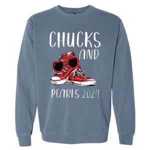 Chucks And Pearls Im With Her Kamala 2024 Garment-Dyed Sweatshirt