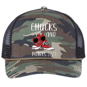 Chucks And Pearls Im With Her Kamala 2024 Retro Rope Trucker Hat Cap