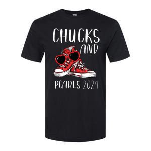 Chucks And Pearls Im With Her Kamala 2024 Softstyle CVC T-Shirt