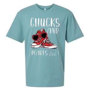 Chucks And Pearls Im With Her Kamala 2024 Sueded Cloud Jersey T-Shirt