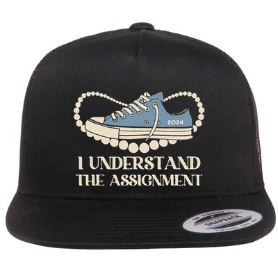 Chucks And Pearls I Understand The Assignment Harris2024 Flat Bill Trucker Hat