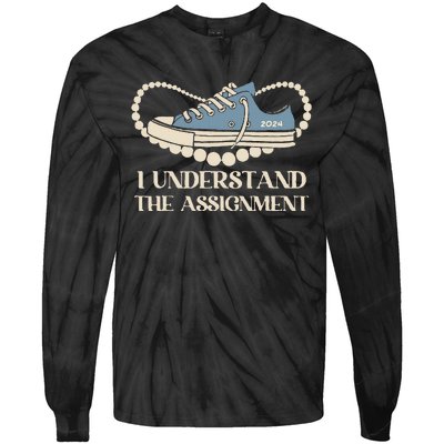 Chucks And Pearls I Understand The Assignment Harris2024 Tie-Dye Long Sleeve Shirt