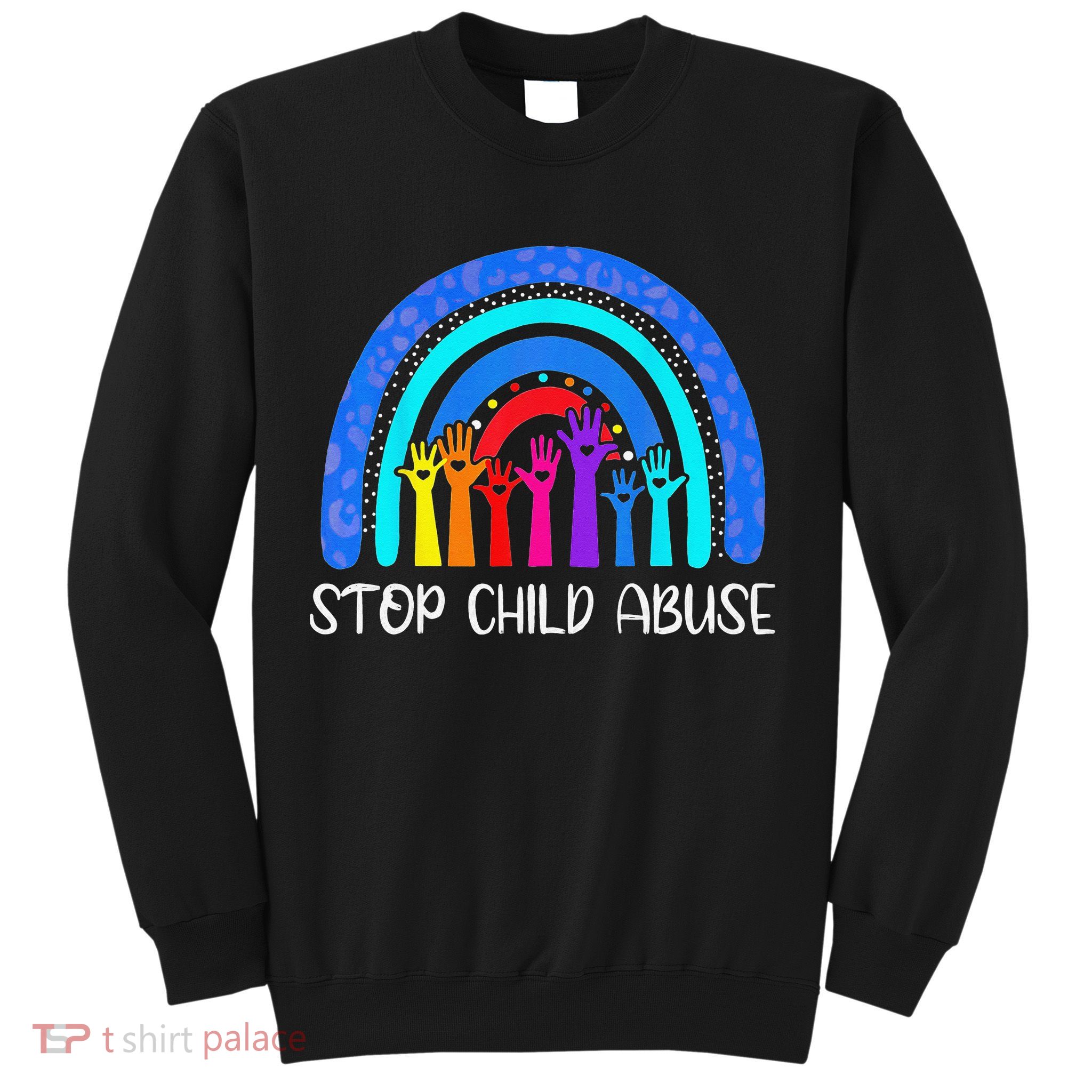 Child Abuse Prevention Awareness Month Blue Ribbon Cat Sweatshirt