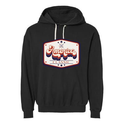 Classic American Patriotic Garment-Dyed Fleece Hoodie