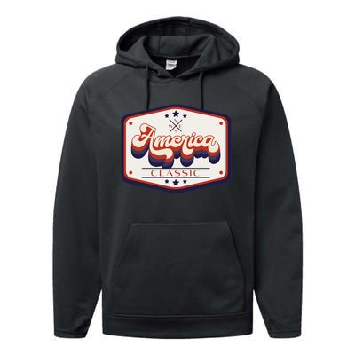 Classic American Patriotic Performance Fleece Hoodie