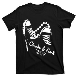 Chucks And Pearls Kamala Harris 2024 Support Gift Teachers T-Shirt