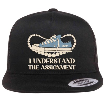 Chucks And Pearls I Understand The Assignment Harris2024 Flat Bill Trucker Hat