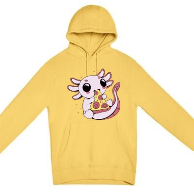 Cute Axolotl Pizza Lover Premium Pullover Hoodie