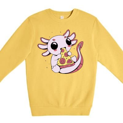 Cute Axolotl Pizza Lover Premium Crewneck Sweatshirt