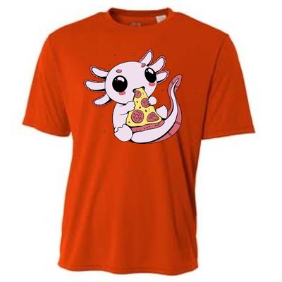 Cute Axolotl Pizza Lover Cooling Performance Crew T-Shirt