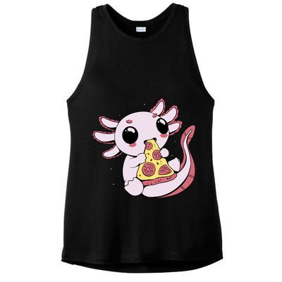 Cute Axolotl Pizza Lover Ladies PosiCharge Tri-Blend Wicking Tank