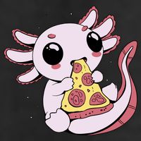 Cute Axolotl Pizza Lover 7 Panel Mesh Trucker Snapback Hat