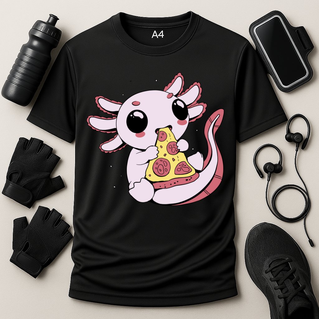 Cute Axolotl Pizza Lover Performance Shirt
