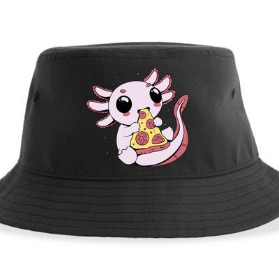 Cute Axolotl Pizza Lover Sustainable Bucket Hat