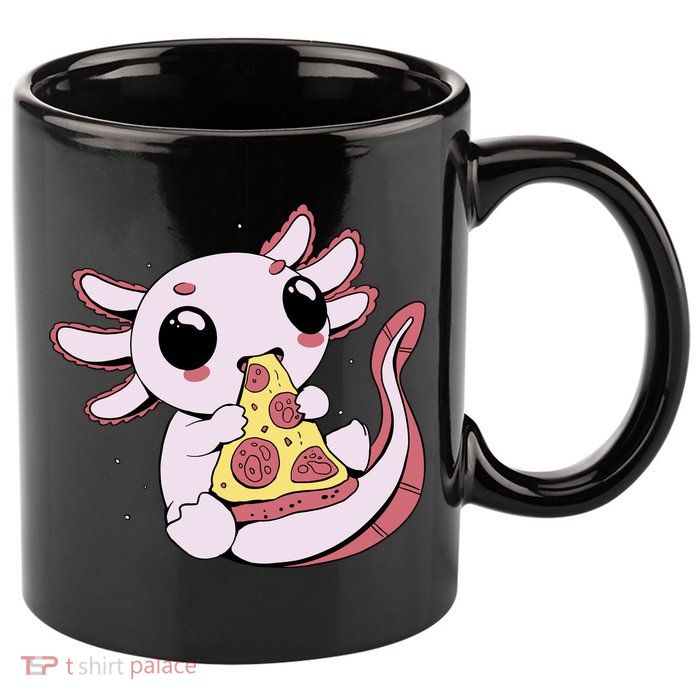 Cute Axolotl Pizza Lover 11oz C Handle Ceramic Mug