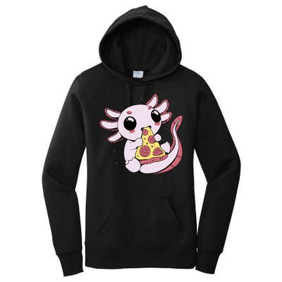 Cute Axolotl Pizza Lover Women's Pullover Hoodie