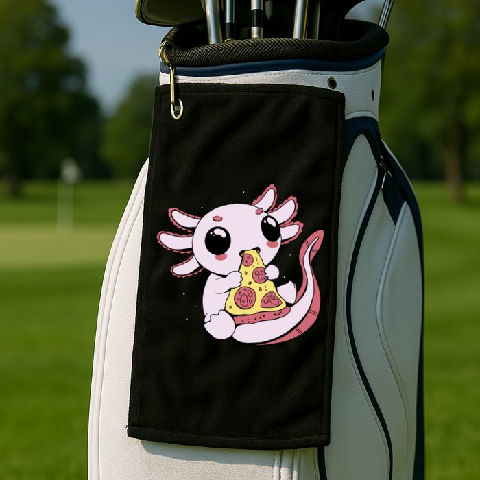 Cute Axolotl Pizza Lover Golf Towel