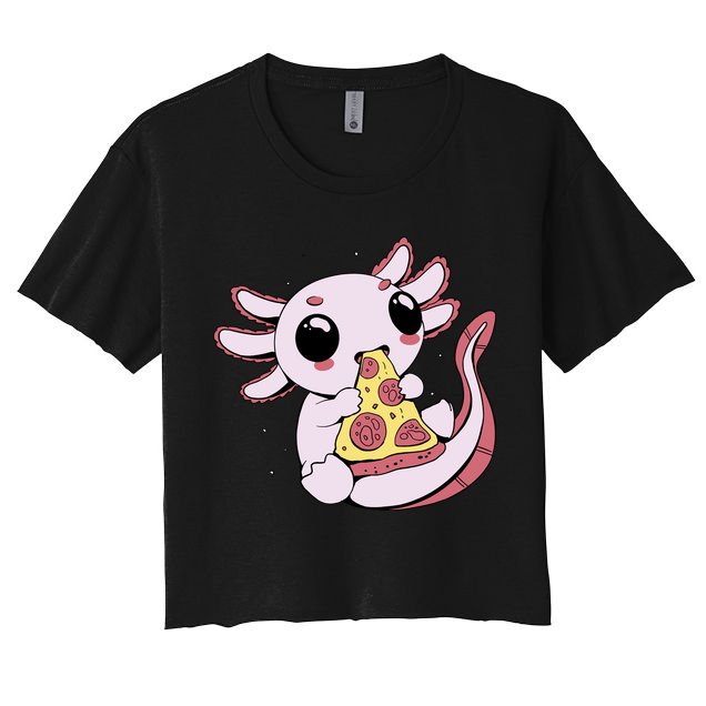 Cute Axolotl Pizza Lover Crop Top