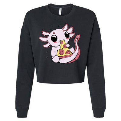 Cute Axolotl Pizza Lover Cropped Pullover Crew