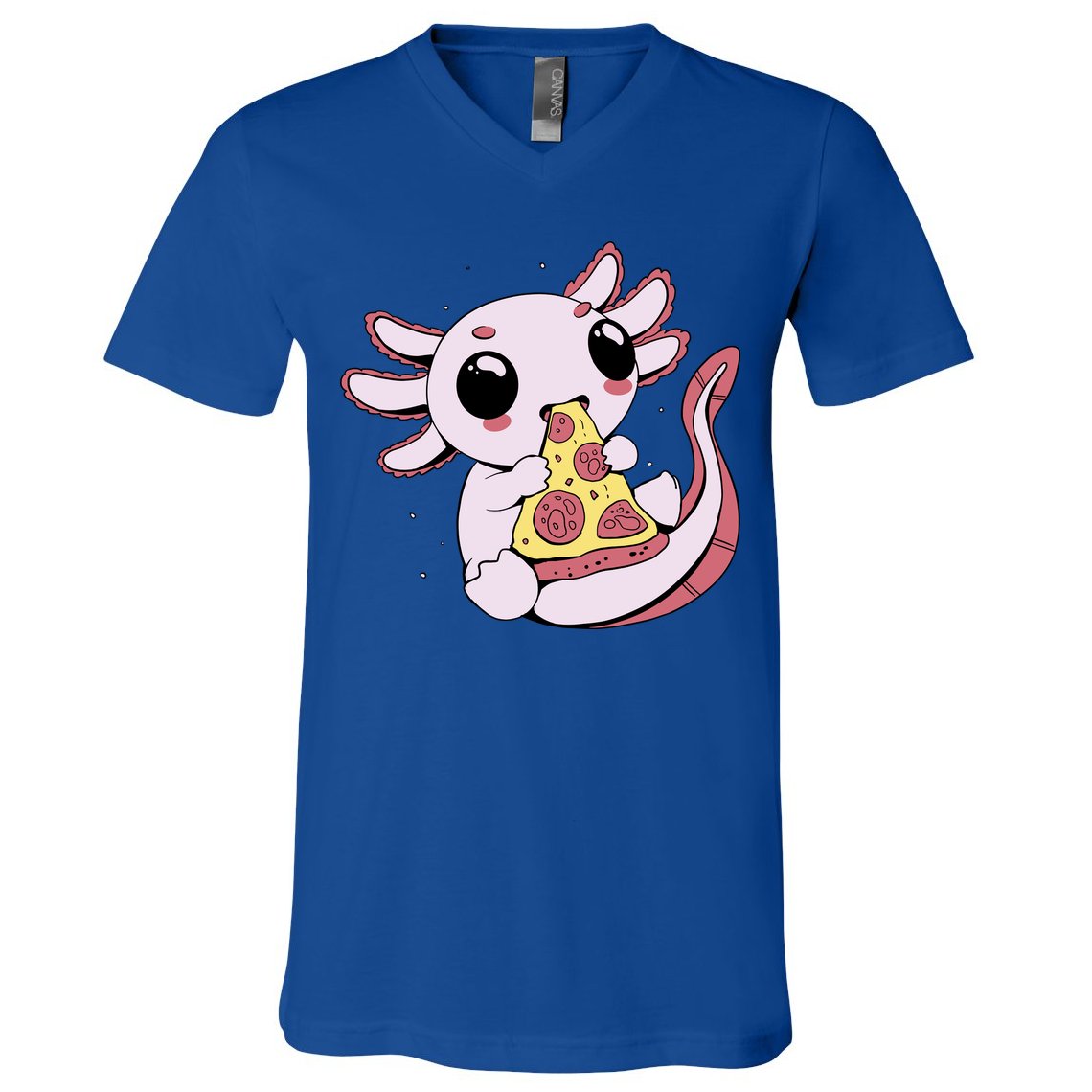 Cute Axolotl Pizza Lover V-Neck T-Shirt