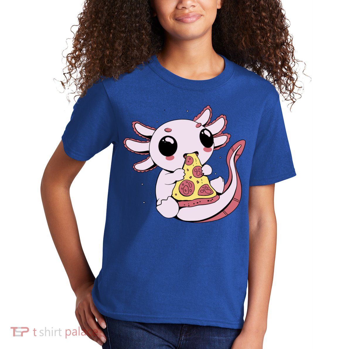 Cute Axolotl Pizza Lover Kids T-Shirt