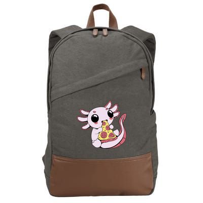 Cute Axolotl Pizza Lover Cotton Canvas Backpack