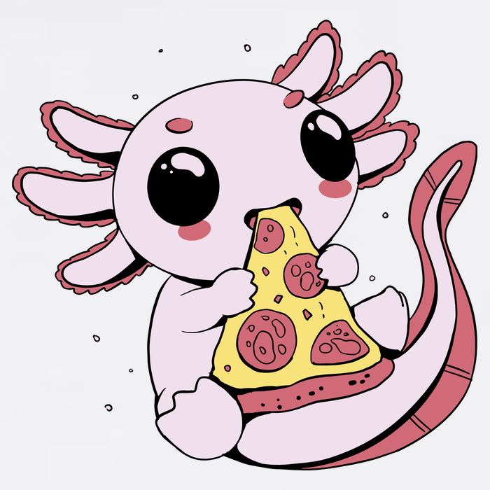 Cute Axolotl Pizza Lover Garment-Dyed Sweatshirt