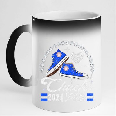 Chucks And Pearls IM With Her 2024 Rocking Chucks & Pearls 11oz Black Color Changing Mug