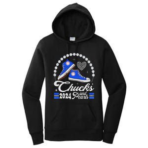 Chucks And Pearls IM With Her 2024 Rocking Chucks & Pearls Women's Pullover Hoodie