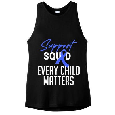 Child Abuse Prevention Awareness Month Blue Ribbon Trex Ladies PosiCharge Tri-Blend Wicking Tank