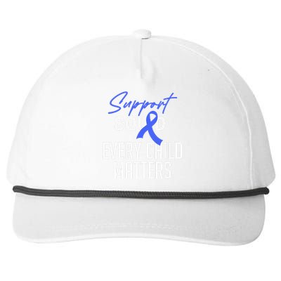 Child Abuse Prevention Awareness Month Blue Ribbon Trex Snapback Five-Panel Rope Hat