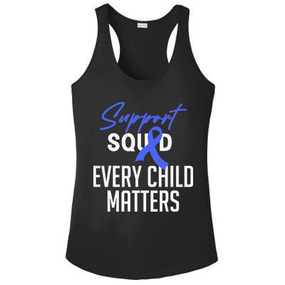 Child Abuse Prevention Awareness Month Blue Ribbon Trex Ladies PosiCharge Competitor Racerback Tank