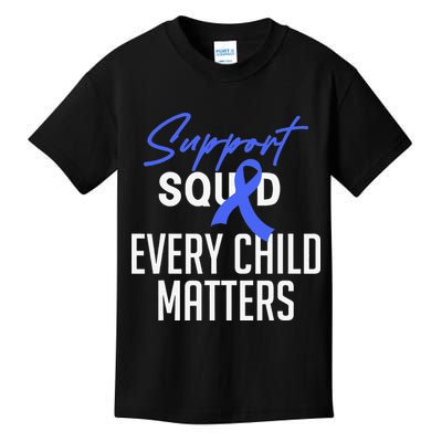 Child Abuse Prevention Awareness Month Blue Ribbon Trex Kids T-Shirt