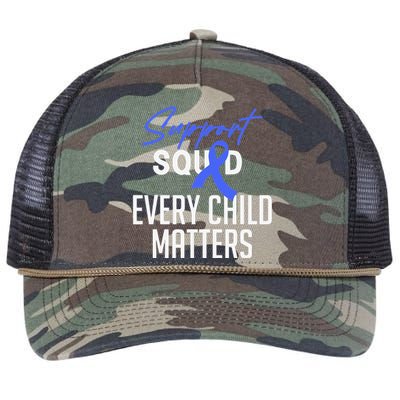 Child Abuse Prevention Awareness Month Blue Ribbon Trex Retro Rope Trucker Hat Cap