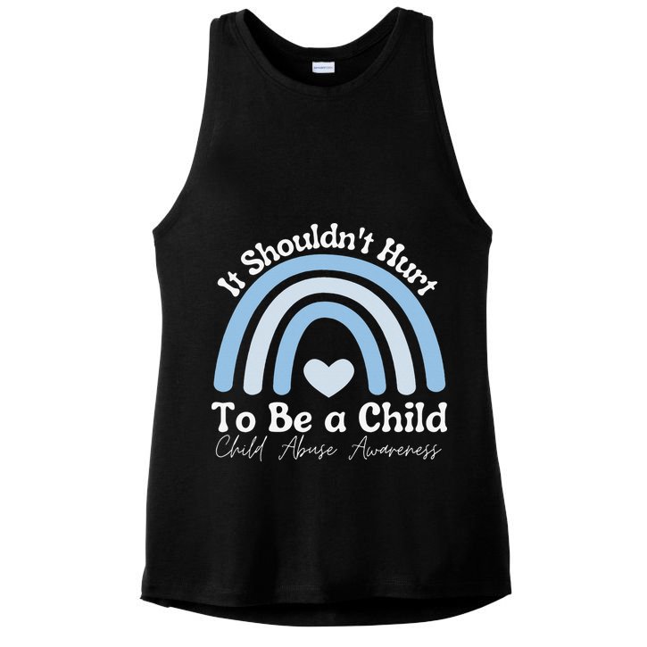 Child Abuse Prevention Awareness Month Rainbow Ladies PosiCharge Tri-Blend Wicking Tank