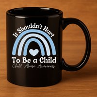 Child Abuse Prevention Awareness Month Rainbow 11oz C Handle Ceramic Mug