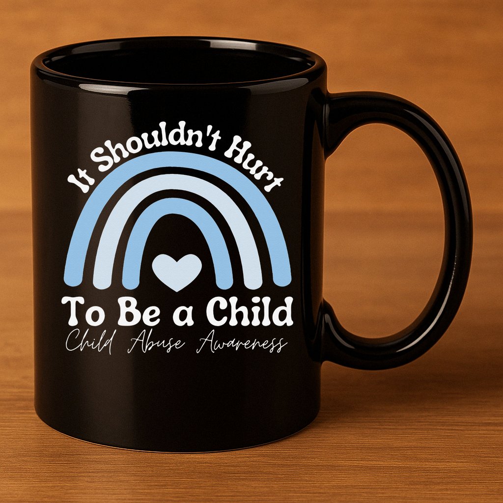 Child Abuse Prevention Awareness Month Rainbow 11oz C Handle Ceramic Mug