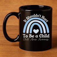 Child Abuse Prevention Awareness Month Rainbow 11oz C Handle Ceramic Mug