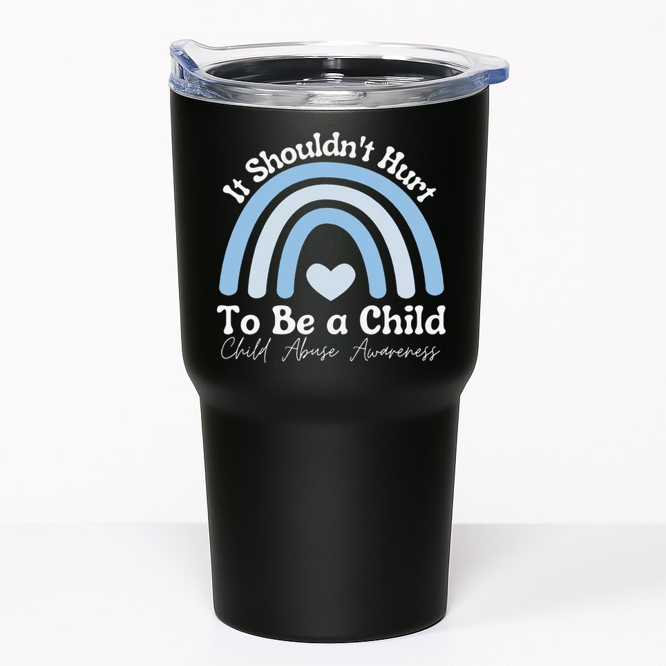 Child Abuse Prevention Awareness Month Rainbow Tumbler