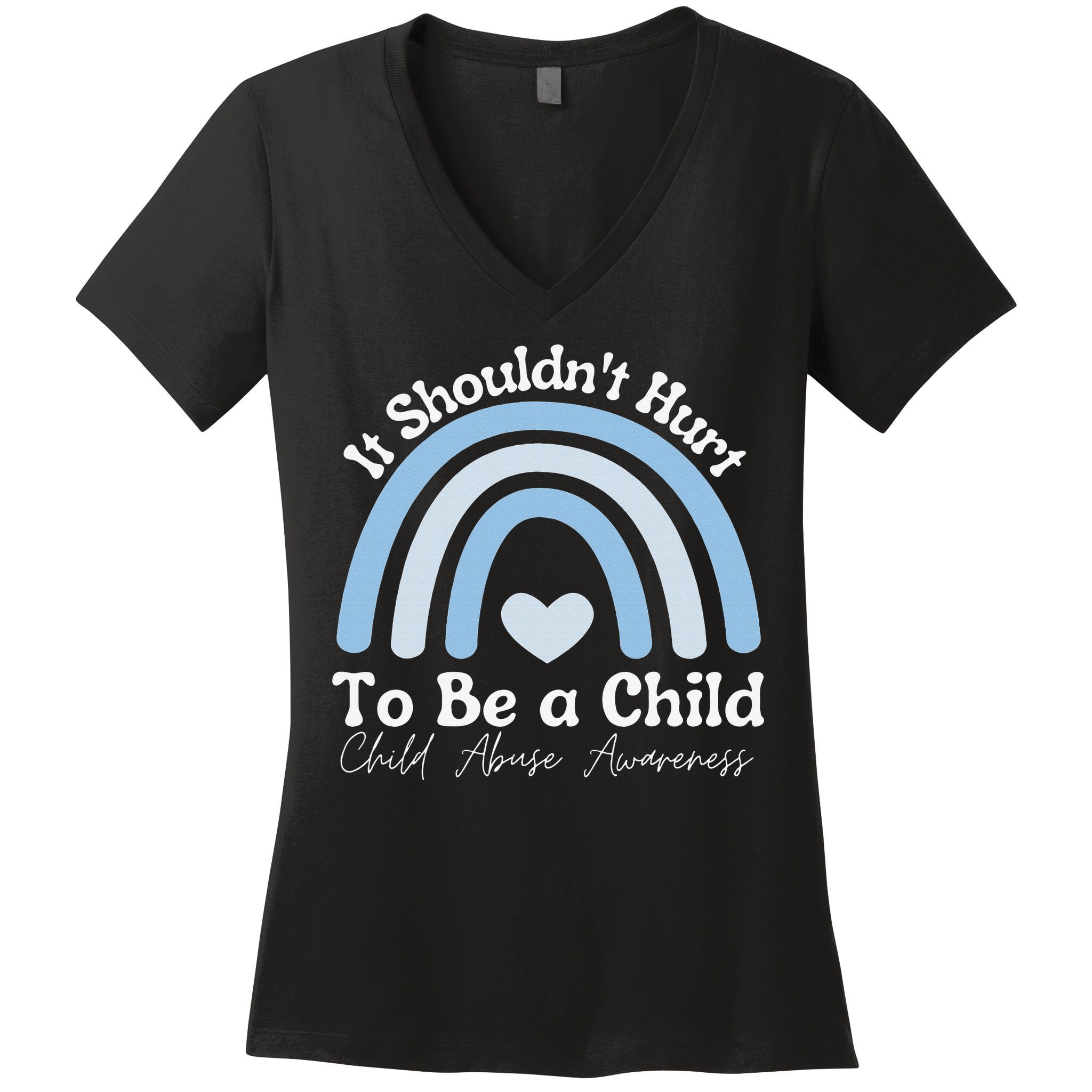 Child Abuse Prevention Awareness Month Rainbow Women's V-Neck T-Shirt