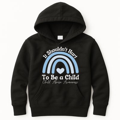 Child Abuse Prevention Awareness Month Rainbow Kids Hoodie