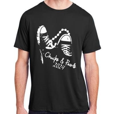 Chucks And Pearls Kamala Harris 2024 Support Gift Teachers Adult ChromaSoft Performance T-Shirt