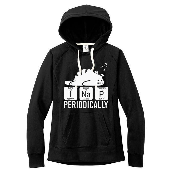 Cute Animal Periodic Table Funny Chemist Gift Cat Chemistry Women's Fleece Hoodie