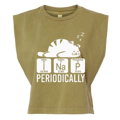 Cute Animal Periodic Table Funny Chemist Gift Cat Chemistry Garment-Dyed Women's Muscle Tee