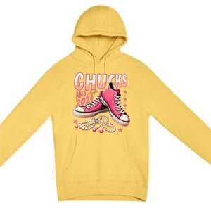 Chucks And Pearls 2024 President Election Day Kamala Harris Premium Pullover Hoodie