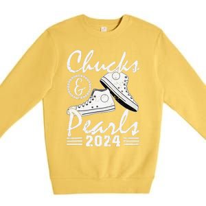 Chucks And Pearls Kamala Harris 2024 Usa Election 2024 Premium Crewneck Sweatshirt